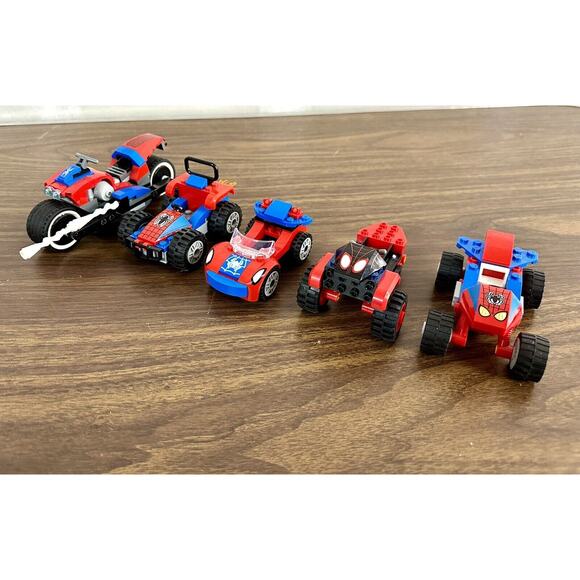 Lego Marvel Spider-Man Vehicle Car Lot Spider-Man Motorcycle Truck Car Lot Of 5 - Picture 1 of 7